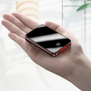 Портативное зарядное устройство Mini Power Bank 10000 мАч для iPhone 14 13 12 Samsung Huawei Xiaomi 13 повербанк с зеркальным экраном