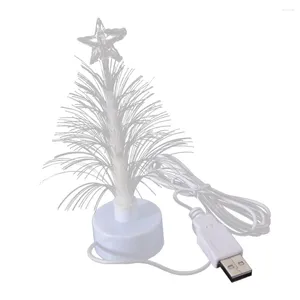 Decorazioni natalizie Lampada a luce ottica per albero a LED che cambia la fontana in fibra notturna alle luci della vasca