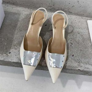 Women Shoes Casual Pointed Fashion Sandals Toe Summer Concise Genuine Leather Chaussure Femme Size C Bc