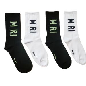 Men's Women's Socks Classic AM Letter Knitted Outdoor Four Season Socks Sports Casual Jogging Basketball Stockings