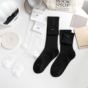 Fashionable Black and White Calf Socks Slimming Thin Stockings Trendy Brand Socks Spring and Summer