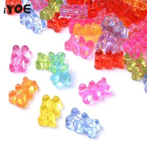 20pcs 16mm Vertical Hole Gummy Bear Beads Transparent Matte Beads For Making Bracelet Charms Necklace Earring Pendant Fashion JewelryBeads Jewelry Accessories