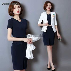 Abiti casual di base Abiti professionali Abiti da donna Ufficio Signore Affari Lavoro Abbigliamento formale Primavera Autunno Blazer Abito Abbigliamento da lavoro Due pezzi Set di vestiti YQ231030