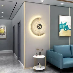 Lâmpada de parede design nórdico simples led arte relógio arandela quarto sala estar corredor decoração interior luminárias