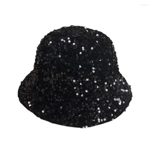 Berets Gliting Bling Fashion Shining Paillette Elegant Custom Logo Bucket Hat