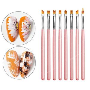 8Pcs/set Acrylic Nail Art Line Painting Pen 3D Tips Manicure Flowers Patterns Drawing Pen UV Gel Brushes Painting Tools Nail ToolsNail Brushes Nail Art Tools