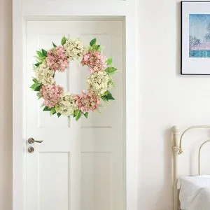 Dekorativa blommor Hello Letter Hydrangea Wreath Artificial Hanging Wedding Ornament