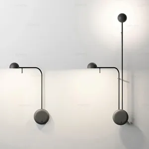 Lampada da parete Oggetti decorativi montati su applique nera per l'arredamento della cucina di casa Lampada da letto moderna con luci per la decorazione del letto intelligente