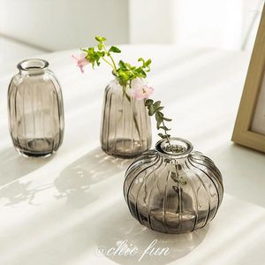 Vases Glass Vase Tray Nordic Transparent Minimalist Luxury Living Room Decoration Funky Office Aesthetic Florero Household Gifts