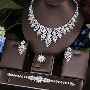 Halsbandörhängen Set Ackning Sale African 4st Bridal Fashion Dubai Jewelry for Women Wedding Party Accessories Design