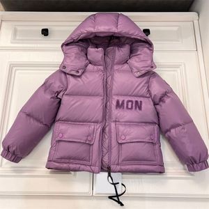 Kds meninas meninos puffer jaquetas de luxo designer casacos com capuz crianças meninas meninos quente à prova de vento outwear casaco roxo roupas de inverno das crianças