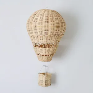 Decorative Figurines Rattan Air Balloon Handmade Wall Hanging Decoration Nordic Pograph Prop For Kids Kindergarten Nursery Kawaii Room Decor