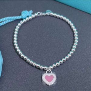 Catene Bracciali da donna di lusso Tiff Bangle Love Heart Smalto Ciondolo Catena a mano Donna Tiffanjewelry S925 Argento Girl Friend Handchains Bracciale Rgg1