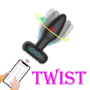 Анальные игрушки TWIST APP Дистанционная вибрационная анальная пробка Многочастотная вращающаяся БДСМ Анальная пробка Устройство для мастурбации для мужчин, женщин, пар, геев, сексуальных 231030