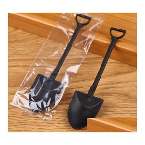 Spoons Colorf Disposable Plastic Cake Spoon Potted Ice Cream Scoop Shovel Small Flower Pot Pastry Drop Delivery Home Garden Kitchen Di Dh3Lj