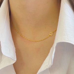 Underbara design kvinnors gåvor halsband designer original logotyp halsband butik stil jul kärlek långa kedjor 18k guldpläterad charmhänge halsband