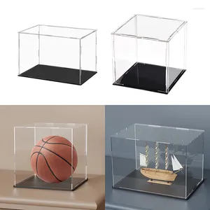 Dekorativa plattor Rensa akryl Display Case Countertop Box Organizer Stand Dammtät Protection Showcase för actionfigurer Collectibles