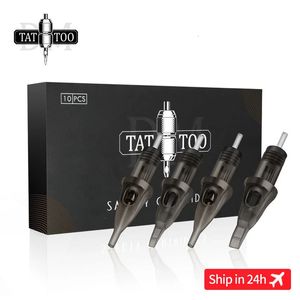 Agulhas de tatuagem 10pcs cartucho de agulhas de tatuagem RL RS RM M1 agulha de tatuagem de segurança esterilizada descartável para máquinas de cartucho apertos 231030