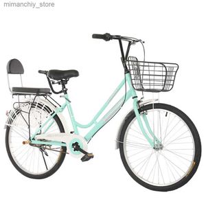 バイク24 26インチ自転車大人の足ペダル車両男性と女性の学生通勤レトロライトチアアップソリッドタイヤQ231030