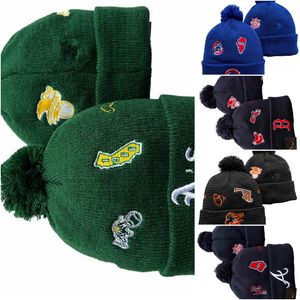 Atletizm Beanie Oakland Beanies Sox La Ny Kuzey Amerika Beyzbol Takımı Yan Yama Kış Yün Spor Örgü Şapkası Kafatası Kapakları