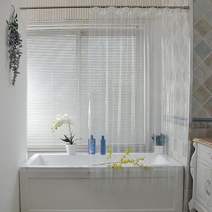 Cortinas de chuveiro Cortinas de chuveiro transparentes Simples à prova d'água PEVA Cortina de banho à prova de mofo Capa de banho de alta qualidade com 12 peças de ganchos de plástico 231030