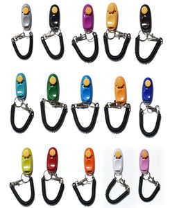 Bärbar justerbar visselpipa nyckelkedja och handledsbandsträning Klickare Multi Color Pet Dog Outdoor Training Clicker Whistle DH06498665355