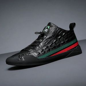 Sapatos de vestido de couro genuíno de alta qualidade sapatos masculinos casuais diários na moda tênis masculino preto calçado confortável primavera inverno 231027