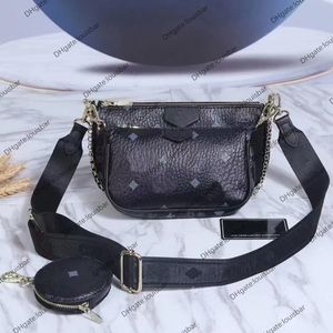 Luxurys 3pcs Tasarımcı McLy Bag Visetoss Kadın Çantası Çoklu Pochette Cross Vücut Lüks Marka Lady Çanta Debriyaj Modası M MCM1688 Messenger Tote McMly Yüksek Kalite