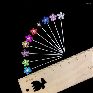 Broschen 30 teile / satz Kristall Strass Blume Hijab Pins Für Frauen Schals Muslimischen Schmuck Zubehör Clips Mischfarbe Großhandel