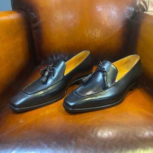 أحذية جلدية رسمية من الرجال المصنوعة يدويًا يدويًا يدويًا من الجلد العلوي من الجلد الأصلي النقي الخالص القابل للتخصيص في أي لون