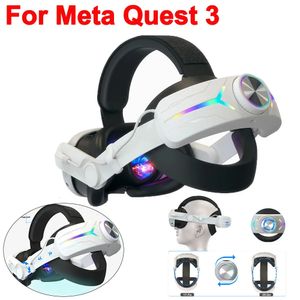 Óculos 3D Alça de cabeça VR ajustável para Meta Quest 3 RGB LED Backlight 8000mAh Bateria Alternativa Headset 231030