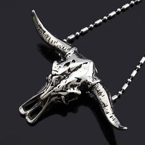 Cowhead Knochen Anhänger Halsketten Herren Edelstahl Modeschmuck für Hals Weihnachten Valentinstag Geschenke für Freundin Großhandel