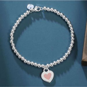 Kvinnors kedjor lyxiga armband Bangle Tiff Designer Love Heart Emamel Pendant Handkedja Kvinnlig Tiffanjewelry S925 Silver Girl Handchains -armband E8SZ