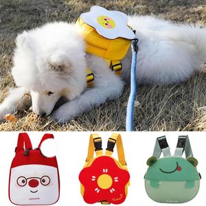 Dog Collars Walking Pet Harness With Snack Bag For Small Medium Dogs Fashion Puppy Self Backpack Samoye Pug Mascotas Carrier Accessories