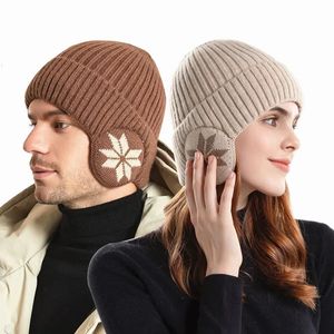 Beanie / Skull Caps Homens Earmuff Gorros Chapéu de Malha Quente Feminino Masculino Inverno Engrossar Cap Ciclismo Ao Ar Livre Earflaps Bonnets Chapéus para Mulheres 231027