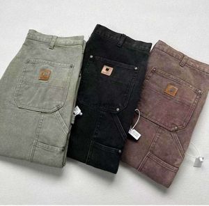 5slr 2023 Men's Pants Fashion Brand Carhart B01 B136 Washed to Make Old Overalls Knee Cloth Logging Trousers 1005ess