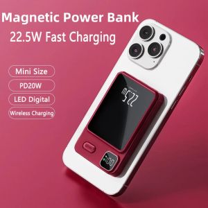 Mini banco de potência 20000mah 15w magnético qi carregador sem fio portátil carregador indução powerbank para iphone 14 13 12 bateria reposição