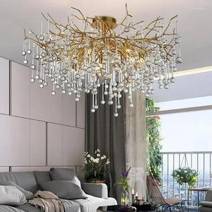 Ceiling Lights Nordic Gold Chandelier Led Large Living Room El Hall Art Decor Crystal Modern Lamp Office Lampada Indoor Fixtures