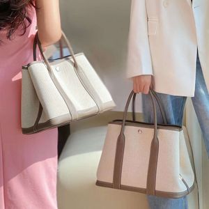 TOOT GEÇ ÇANTALARI Tuval Head Women's Bahçe Çanta Deri Kontrast Tek omuz Messenger Tote Çanta