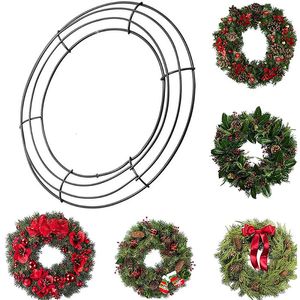 Juldekorationer Juldekorationer Thanksgiving Green Wreath Christmas Wreath 8/10/12/14/16 tum ramtråd som gör ringar Diy Floral Crafts 231027