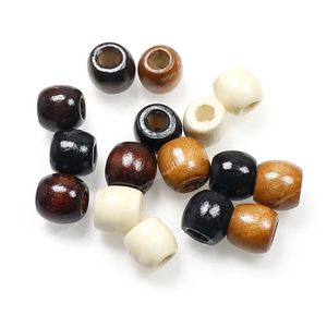 100pcs/lot vintage doğal ahşap gevşek boncuklar 10mm 12mm kahve/kahverengi/bej büyük delik oval ahşap ara boncuklar diy takı bulguları moda mücevher beads doğal ahşap