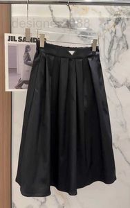 Skirts Designer New High Waist Pleated Half Skirt A-line Umbrella Skirt Nylon Parachute Fabric Skirt 2Z09