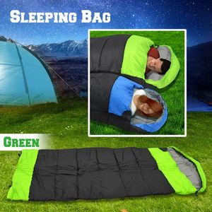 Sacos de dormir Bolsa com capuz Camping ao ar livre ou sono interno com bolsa de transporte verde saco widea punção inflata 231030