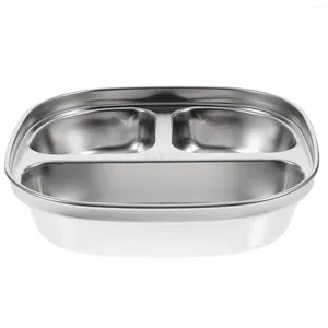 Bowls Compartment Plate Baby Tray Divided Dish Sashimi Stainless Steel Kitchen Supply Eating 304 Tableware Household