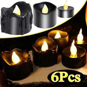 Other Event Party Supplies Led Electronic Black Candle Light Household Smokeless Lighting Home Decoration Accessories for Halloween Props 231030