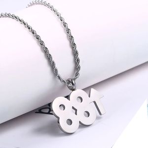 88 Pendant Necklaces Women Mens Stainless Steel Couple Jewelry for Neck Fashion Christmas Valentines Gifts for Girlfriend Wholesale