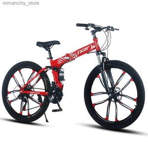 Bikes Mountains Fahrrad 26 Zoll 21 Gang Erwachsenenfahrrad Unisex Faltbar Einrad Stoßdämpfer Tragbar Leicht zu verstauen Pendeln Lässig Q231030