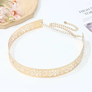 Belts Luxury Fashion Waist Ornament Women Adjustable Sequined Metal Wide Belt Gold Silver Color Mirror Waistband