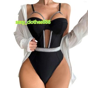 Bras Setler Kadınlar Seksi Cosplay Kostüm Sevimli iç çamaşırı seti Dantel Strappy Camis ve Panty Mesh Catsuit tulum femme erotik