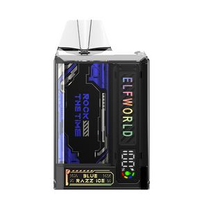 ELFWORLD Новейшие одноразовые вейпы Pod 750 мАч Аккумуляторная батарея TRANS PRO 9000puffs 5% Nic Функция отображения экрана оптом Электронные сигареты